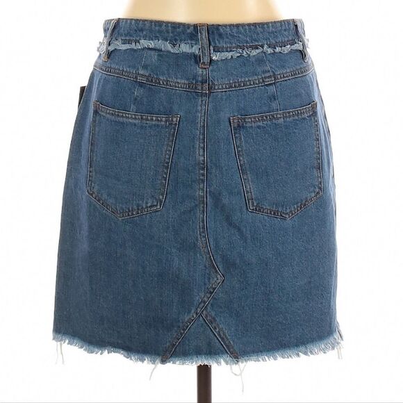 NWT AFRM Frey Colorblock Denim Skirt 30 - Picture 4 of 6